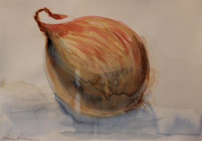akvarell watercolor still life vaikelu sibul onion 1 Keiu Kuresaar