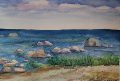 akvarell watercolor landscape rand coast  maastik  Keiu Kuresaar