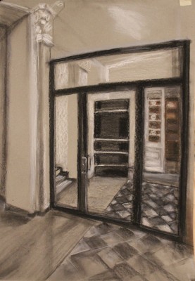 interjööri joonistamine ja maalimine pastellidega must ukseraam 6  Keiu Kuresaar
