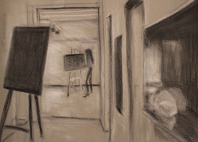 interjööri joonistamine ja maalimine pastellidega peegeldus 2 Keiu Kuresaar