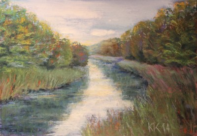 pastel painting landscape maastik pastellmaal Keila jõgi Koolmel  2 Keiu Kuresaar