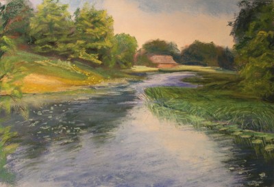 pastel painting landscape maastik pastellmaal Teenuse jõgi Keiu Kuresaar