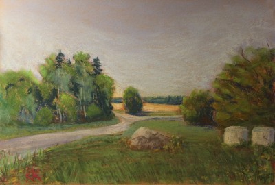 pastel painting landscape maastik pastellmaal Valingu Aila Jõgisoo kivikurv Keiu Kuresaar