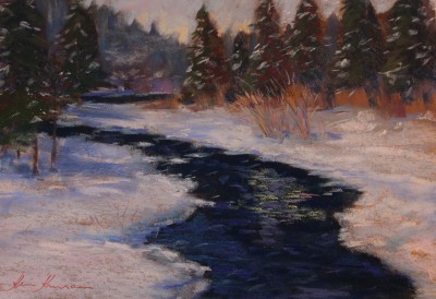 pastel painting landscape maastik pastellmaal Keila Joa jõgi Keiu Kuresaar