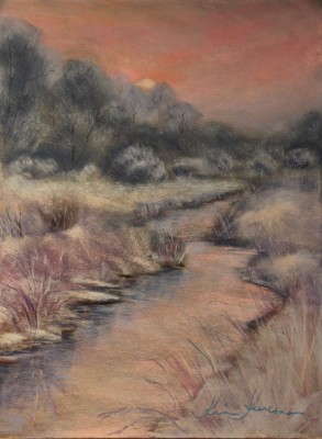 pastel painting landscape maastik pastellmaal Keila jõgi talvel 2 Keiu Kuresaar