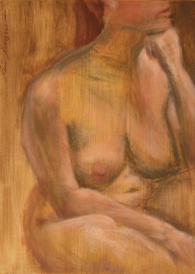 akrüülmaal acrylic painting akt nude istuv naine woman sitting Keiu Kuresaar