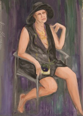 akrüülmaal acrylic painting figure figuur naine kübaraga woman hat keiu kuresaar