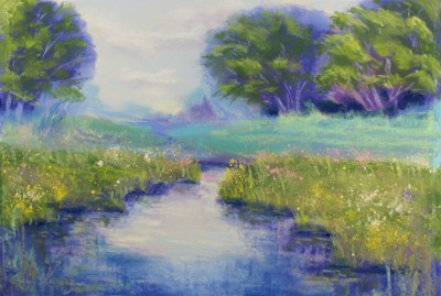 pastel painting landscape maastik pastellmaal Keila jõgi river 2 Keiu Kuresaar
