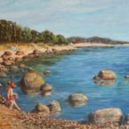 õlimaal maastik oil painting seascape meri Laulasmaa rand Keiu Kuresaar tüdruk