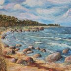 õlimaal maastik oil painting seascape meri tuuline rand Eesti estonia Keiu Kuresaar