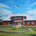 Õlimaal maastik Jõgisoo seltsimaja küla oil painting landscape portree portrait Keiu Kuresaar